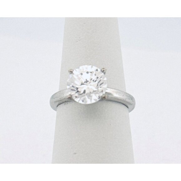 Estate Sterling Silver 925 Solitaire CZ Engagement Ring Size 6, 3.2g Classic - Picture 1 of 9